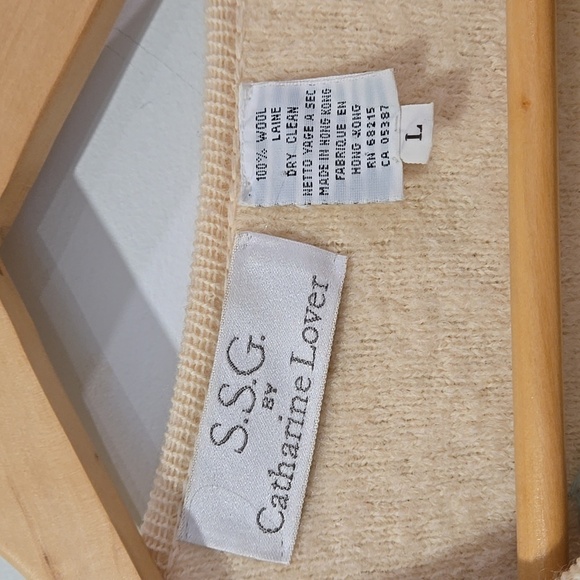 Retro 80's/90's Brocade Embroidered Cream Wool Jacket - Picture 4 of 15